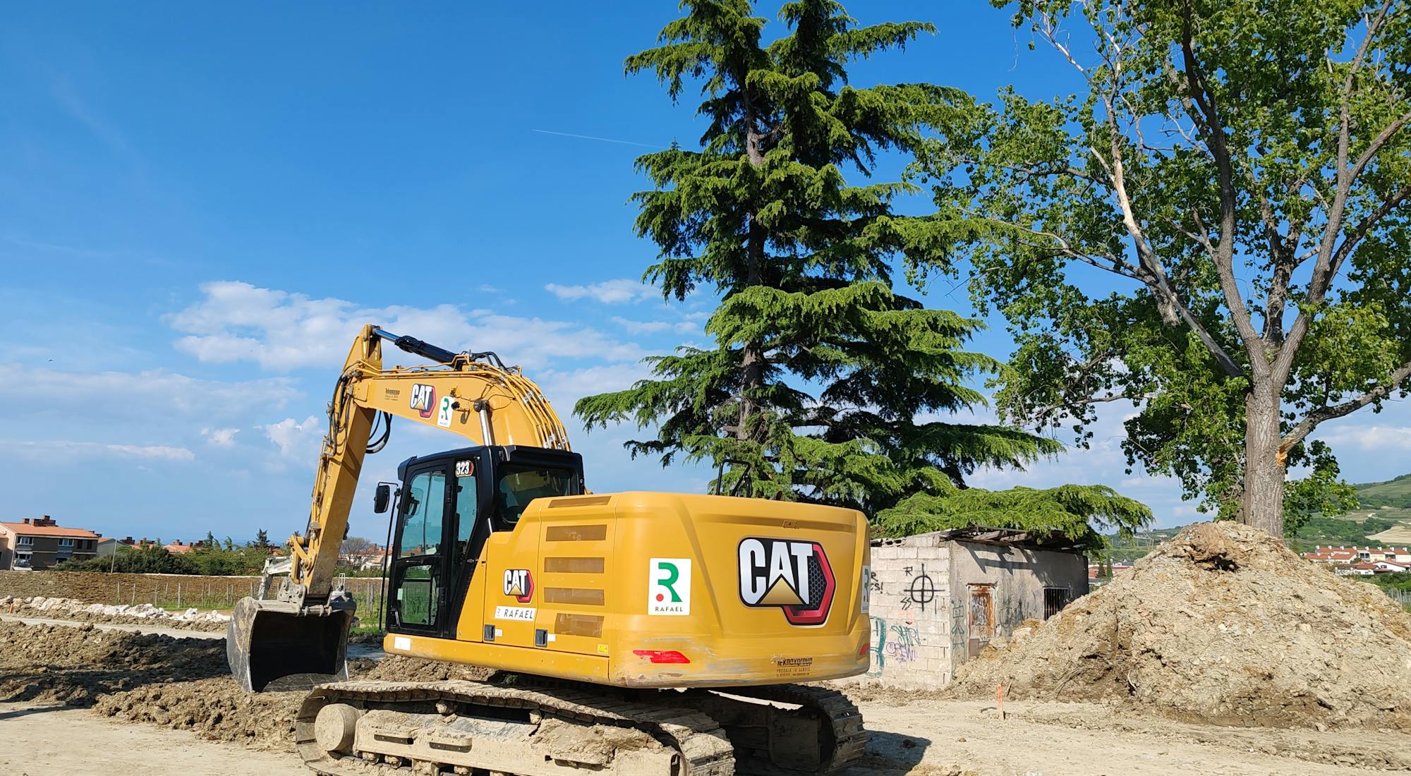 Inspected construction machine on the AIE yard